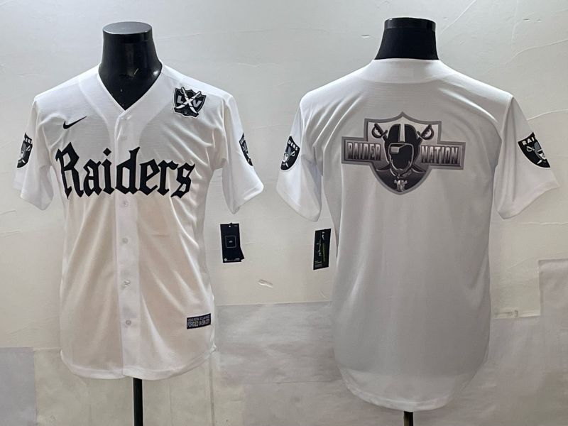 Men 2025 Oakland Raiders Blank white 6th generation Joint Name Nike Limited NFL Jersey style 013->oakland raiders->NFL Jersey
